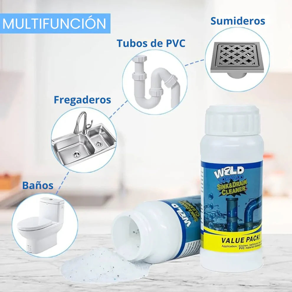 Destapa Cañerías en polvo - PACK 3 UNIDADES